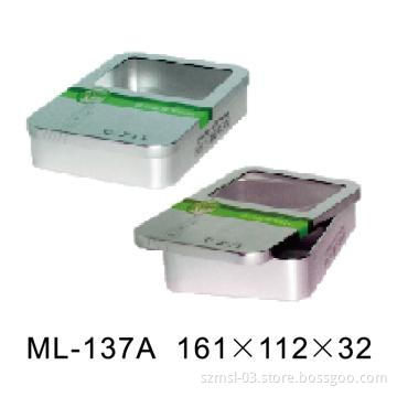 rectangle medicine tin box with window